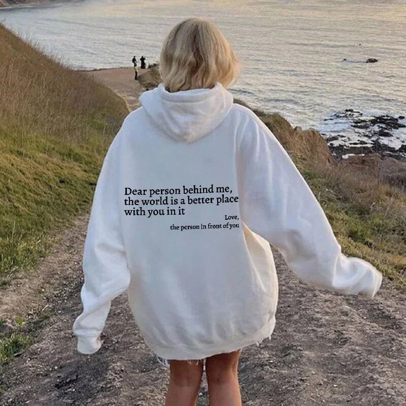 Jade | Positieve tekst hoodie in oversized stijl