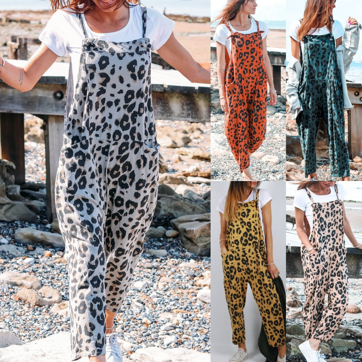 Nora | Casual jumpsuit met luipaardprint