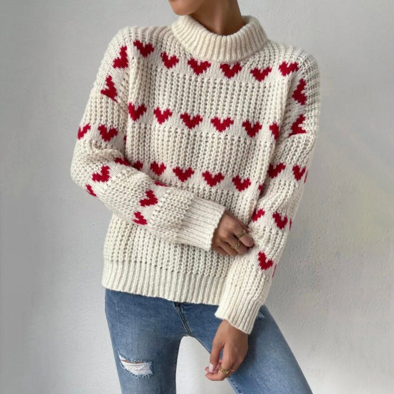 Sanne | Comfortabele Dames Sweater Met Hartmotief