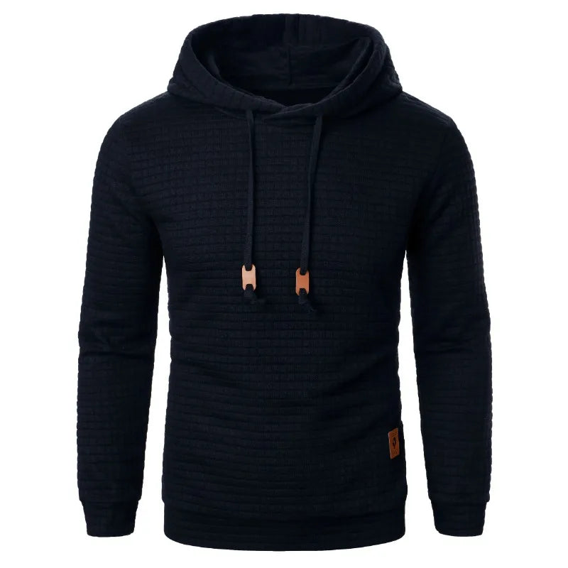 Lenard | Rib stof heren hoodie