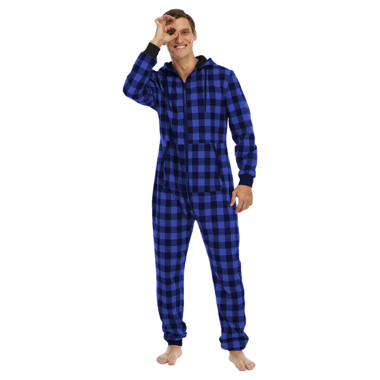 Jordan | Gezellige Geruite Heren Onesie Pyjama