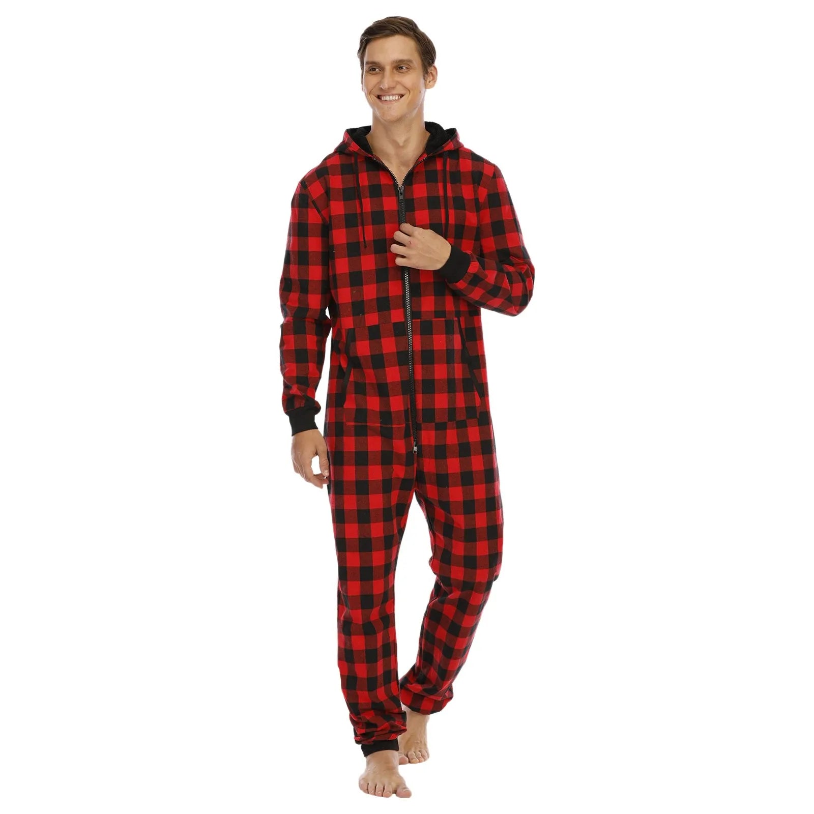 Jordan | Gezellige Geruite Heren Onesie Pyjama