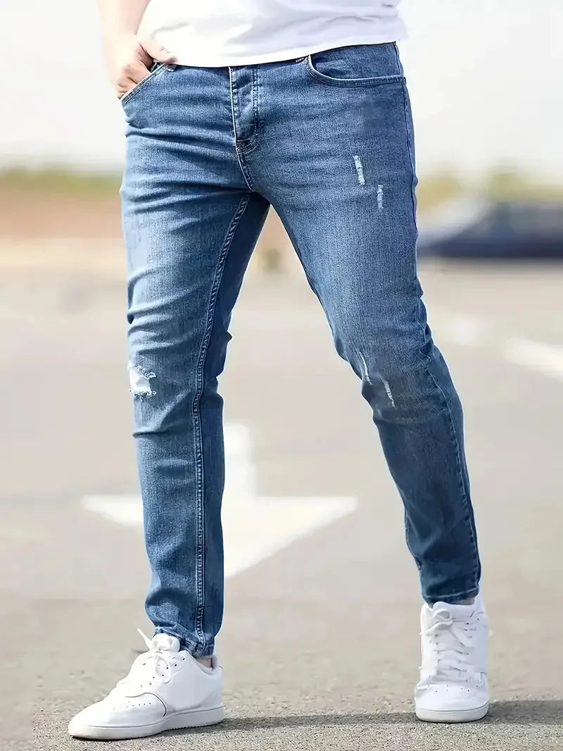 Timo | Vintage Gaten Skinny Jeans voor Mannen