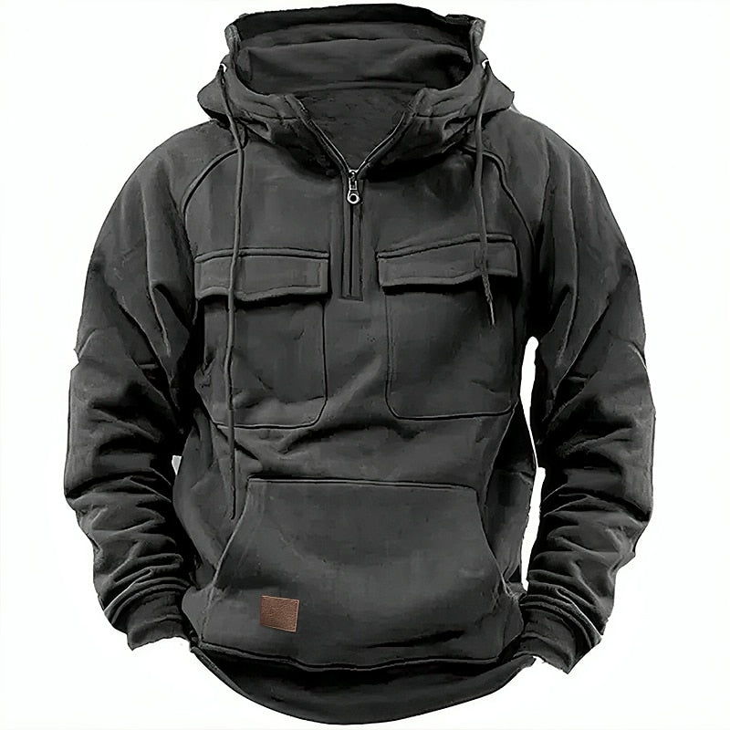 Willem | Cargo hoodie met ritssluiting