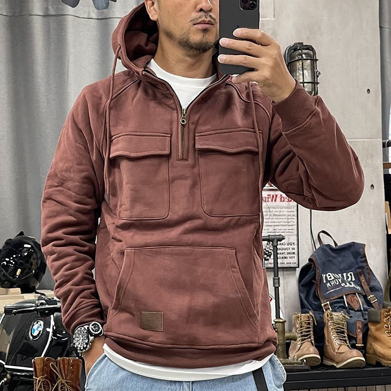 Willem | Cargo hoodie met ritssluiting