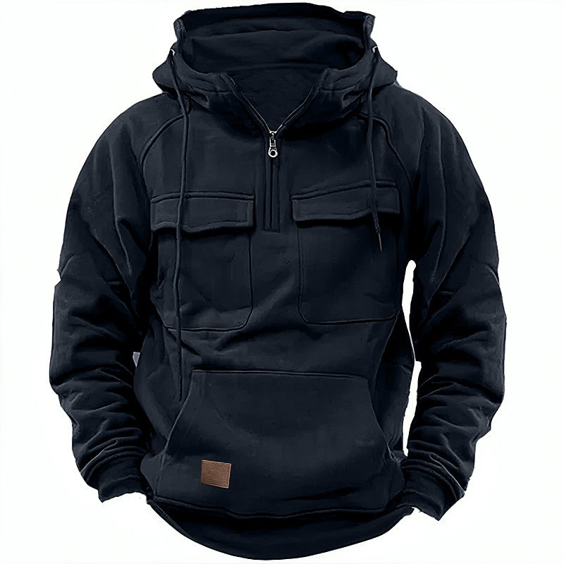 Willem | Cargo hoodie met ritssluiting